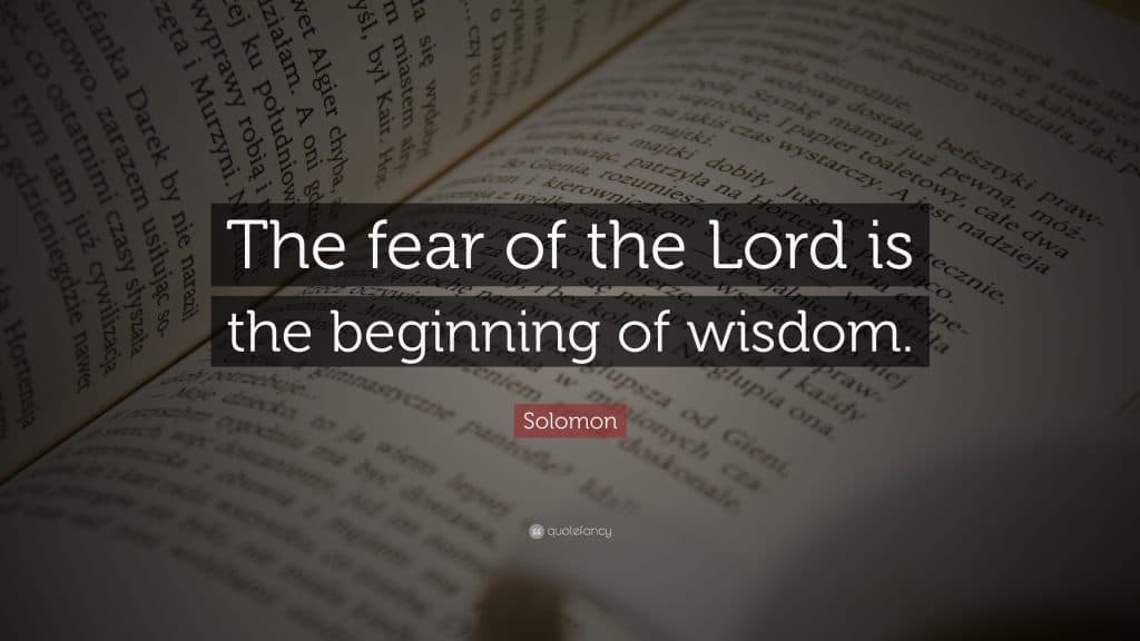 The fear of the Lord is the beginning of wisdom from 2025 February Newsletter.